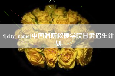 台湾中国消防救援学院甘肃招生计划