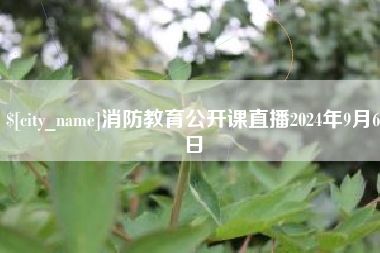 台湾消防教育公开课直播2024年9月6日