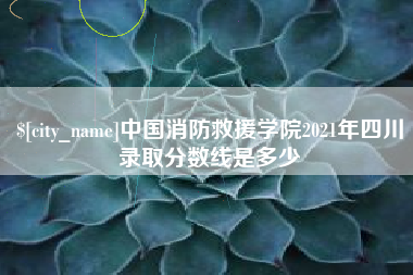 台湾中国消防救援学院2021年四川录取分数线是多少