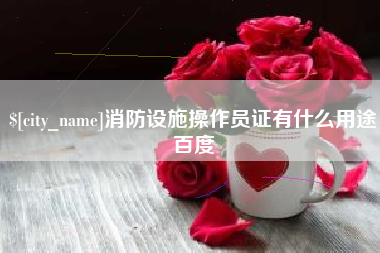 台湾消防设施操作员证有什么用途百度