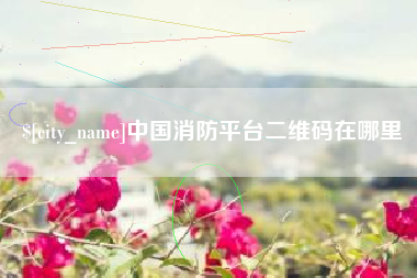 台湾中国消防平台二维码在哪里