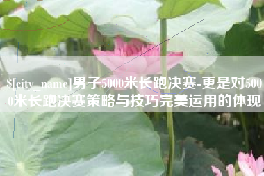 台湾男子5000米长跑决赛-更是对5000米长跑决赛策略与技巧完美运用的体现
