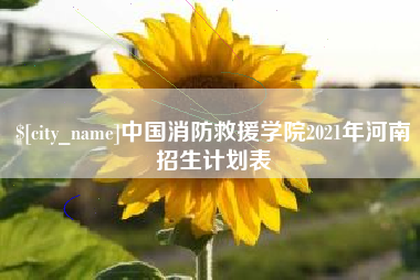 台湾中国消防救援学院2021年河南招生计划表
